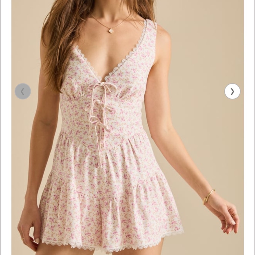 Floral Lace Trim romper